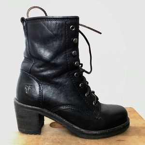 FRYE Women's Karen Lace Up Short Combat Boots